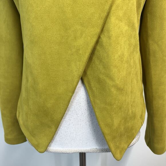 Joseph Ribkoff Jacket Blazer size 6 Lime Green Micro Suede Stretch Career Suit - Picture 5 of 9